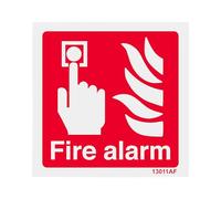 V Safety Fire Alarm Safety Sign - 100 x 100mm - Self-Adhesive Monomeric Vinyl