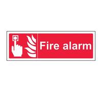 V Safety Fire Alarm Sign - 300mm x 100mm - 1mm Rigid Plastic