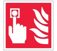 V Safety Fire Alarm Symbol 100 x 100 mm - 3mm Aluminium Composite Safety Sign