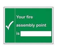 V Safety Fire Assembly Point - Your Fire Fire Assembly Point is - 400 x 300 mm Safety Sign