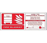 V Safety Fire Blanket Id Fire Extinguisher Sign - 200mm x 150mm - Self Adhesive Vinyl