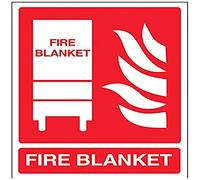 V Safety Fire Blanket Sign - 150mm x 200mm - 1mm Rigid Plastic