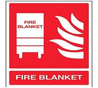 V Safety Fire Blanket Sign - 200mm x 300mm - 1mm Rigid Plastic