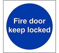 V Safety Fire Door and Mandatory- Fire Door Keep Locked - 100 x 100 mm Safety Sign