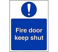 V Safety Fire Door and Mandatory- Fire Door Keep Shut - 100 x 150 mm Safety Sign