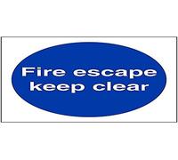 V Safety Fire Door and Mandatory- Fire Escape Keep Clear - 200 x 200 mm Safety Sign