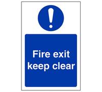 V Safety Fire Door Keep Clear Mandatory Sign - Glow In The Dark 100X150mm (X3)