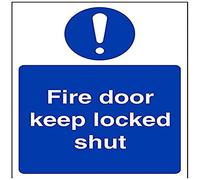 V Safety Fire Door Keep Locked Shut Sign - Portrait - 150mm x 200mm - 1mm Rigid Plastic