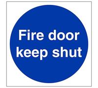 V Safety Fire Door Keep Shut 100 x 100 mm - 3mm Aluminium Composite Safety Sign