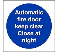 V Safety Fire Door & Mandatory- Auto. Fire Door Keep Clear Close At Night - 100 X 100mm