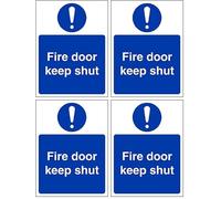 V Safety Fire Door & Mandatory- Fire Door Keep Shut - 150 X 200mm (Pack of 4)