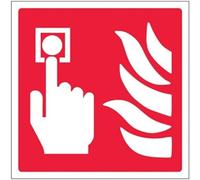V Safety Fire Equipment - Call Point Logo - 100 X 100mm Restickable Safety Sign
