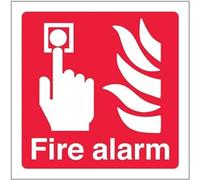 V Safety FIRE EQUIPMENT - FIRE ALARM LOGO - 100 X 100MM PACK OF 10
