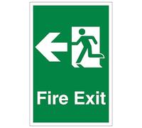 V Safety Fire Exit Arrow Left - Portrait 210 x 297 mm (A4) - Self Adhesive Vinyl Safety Sign