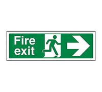 V Safety Fire Exit Arrow Right Sign - 450 mm x 150 mm - 2 mm Super Strong PETG