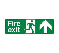 V Safety Fire Exit Arrow Up Sign - 450 mm x 150 mm - 2 mm Super Strong PETG