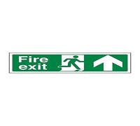 V Safety Fire Exit Arrow Up Sign - 600mm x 200mm - 2mm Rigid Plastic