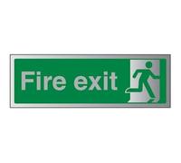 V Safety Fire Exit-Final Fire Exit Man Right Sign - 300mm x 150mm - 1.6mm Alu Rigid Plastic