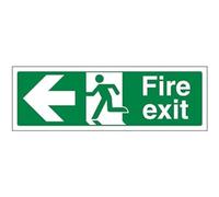 V Safety FIRE EXIT - FIRE EXIT ARROW LEFT - 300 X 100MM PACK OF 10