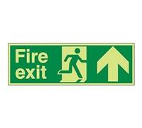 V Safety FIRE EXIT - FIRE EXIT ARROW UP - 300 X 100MM PACK OF 10