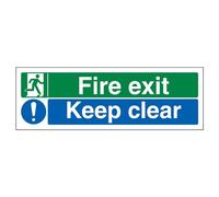 V Safety Fire Exit - Fire Exit/Keep Clear - 300 X 100mm