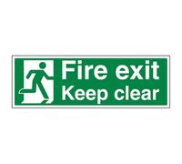 V Safety Fire Exit - Fire Exit Keep Clear - 450 X 150mm