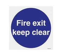 V Safety Fire Exit Keep Clear Safety Sign - 200 x 200 mm - Self-Adhesive Monomeric Vinyl