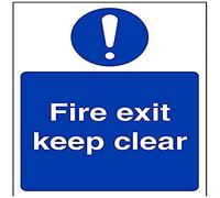 V Safety Fire Exit Keep Clear Sign - Portrait - 150mm x 200mm - 1mm Rigid Plastic