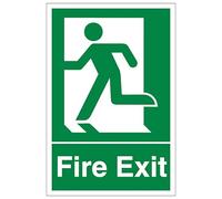 V Safety Fire Exit Man Running Left - Portrait 210 x 297 mm (A4) - 2mm Super-Tough Rigid Plastic Safety Sign
