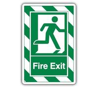 V Safety Fire Exit Man Running Right - ExtraViz 250 x 350 mm - 1mm Rigid Plastic Safety Sign