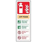V Safety Fire Extinguisher - Aff Foam ID - 100 x 280 mm Safety Sign