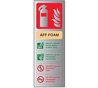 V Safety Fire Extinguisher-AFF Foam ID Sign - 75mm x 200mm - Self Adhesive Alu Effect