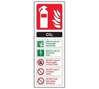 V Safety Fire Extinguisher - CO2 ID - 100 X 280mm