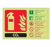 V Safety FIRE EXTINGUISHER - CO2 ID - 150 X 100MM PACK OF 10