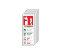 V Safety Fire Extinguisher - Foam Spray ID Not Electrical Safe - 75 x 200mm - Pack of 10
