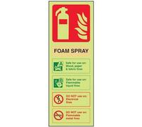 V Safety FIRE EXTINGUISHER - FOAM SPRAY ID NOT ELECTRICAL SAFE - 75 X 200MM PACK OF 10