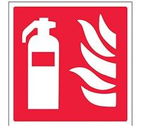 V Safety Fire Extinguisher Logo Sign - 200mm x 200mm - 1mm Rigid Plastic