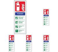 V Safety Fire Extinguisher - Powder ID - 75 X 200mm (Pack of 5)