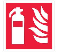 V Safety Fire Extinguisher Symbol 100 x 100 mm - Glow In The Dark Self Adhesive Vinyl Safety Sign