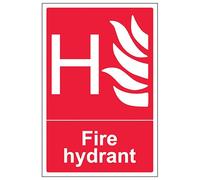 V Safety Fire Hydrant - Portrait 150 x 200 mm - Glow In The Dark Self Adhesive Vinyl Safety Sign