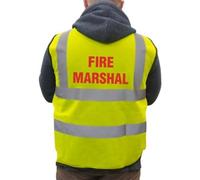 V Safety Fire Marshal Basic High-Visibility Safety Vest, Medium, Yellow Safety Sign