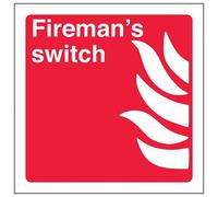 V Safety Firemans Switch Sign - 100mm x 100mm - Self Adhesive Vinyl