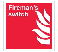 V Safety Firemans Switch Sign - 150mm x 150mm - 1mm Rigid Plastic