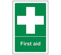 V Safety First Aid First Aid General Sign - 100mm x 150mm - 1mm Rigid Plastic