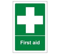 V Safety First Aid General - First Aid - 100 X 150 mm Restickable Safety Sign