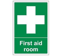 V Safety First Aid General - First Aid Room - 300 X 400MM Safety Sign With Snap Frame