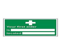 V Safety First Aid General - First Aider/Location - 200 X 150mm