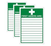 V Safety First Aid General - First Aiders Are - 150 X 200mm (Pack of 3)