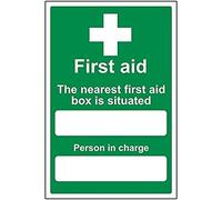 V Safety First Aid General - The Nearest First Aid Box Is Situated - 200 X 300 mm - Sa