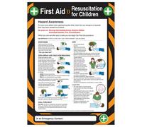 V Safety First Aid - Resuscitation For Children 420 x 594 mm (A2) - Premium 0.3mm Flexi-Plastic Safety Sign